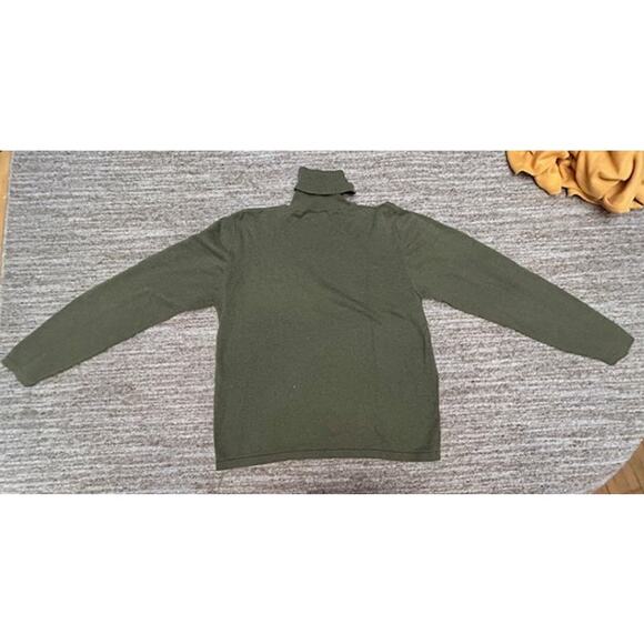Woolrich Laurel Green 100% Cotton Turtleneck Womens Lightweight Sweater Size L - Picture 2 of 7